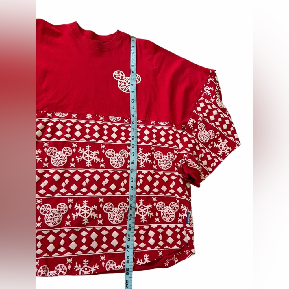 Disney Red Snowflake Mickey Mouse Merry & Bright Spirit Jersey Holiday Unisex XL - Picture 11 of 11